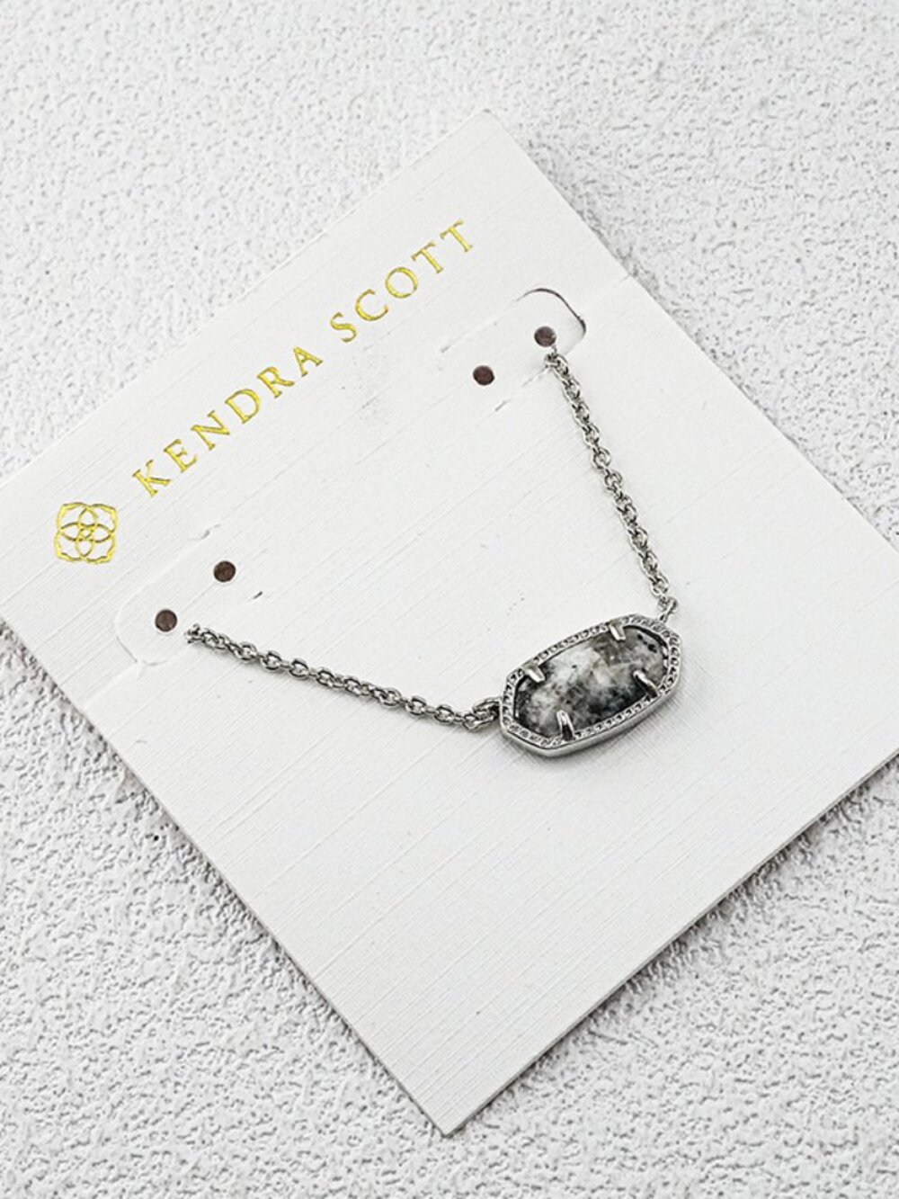 Kendra Scott Silver Marbled Stone Necklace